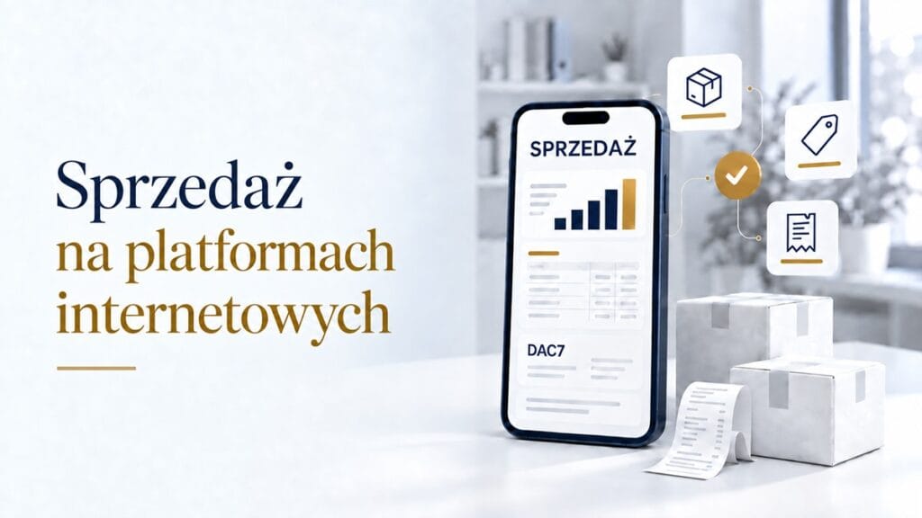 Telefon z podsumowaniem sprzedaży, paragon i paczki na biurku